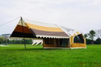 Tente de camping automatique gonflable de luxe, style cabane, 8+8 m², design extensible, idéale pour le camping familial, le camping en plein air