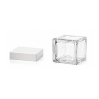 Pot en verre carré ambré de 20 g avec logo personnalisé, pot à crème carré de 15 g avec logo personnalisé, contenant cosmétique de qualité supérieure
