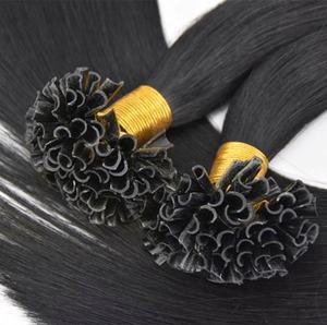 Extensiones de Cabello Humano Natural Sin Procesar de Doble Trama de Queratina Amygirl, Color Negro, Punta en U - Product Image 2