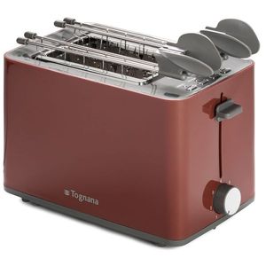 Tognana Electric <b>Toaster</b> Apple Red Plastic <b>Stainless</b> <b>Steel</b> <b>4</b> <b>Slice</b> With Tongs - Product Image 1