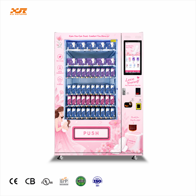 XY Customized Touch Screen 24 Hous Small Women Sanitary Pad Vending Machine with SDK Cloud-Based Management ADA Compliant