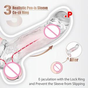3 tamaños de fundas para pene con estimulación para retrasar la eyaculación para adultos - Product Image 2