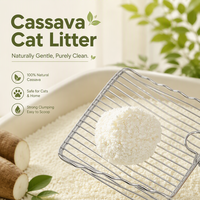 Litière pour chat en cassava, fine et biodégradable, agglomération rapide, contrôle des odeurs, bonne absorption des excréments, douce pour les pattes des chatons, 2,5 kg