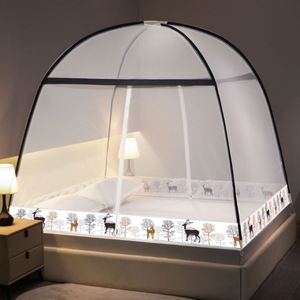 Mosquitera de verano tipo yurta, de instalación gratuita, con doble puerta, para el hogar, de 1.8m, para dormitorio individual o doble, mosquitera mágica. - Product Image 3