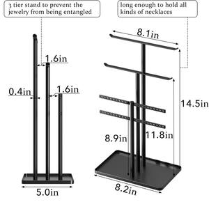 Présentoir à bijoux en forme de T pour support et plateau suspendus pour colliers boucles d'oreilles bracelets et présentoirs de bagues - Product Image 5