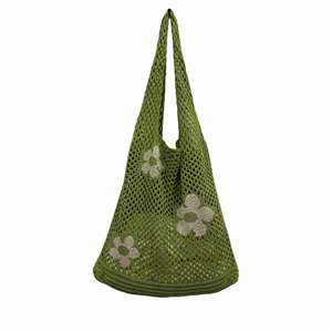 Bolso de Mano Tejido a Crochet con Diseño Nuevo 2024, Bolso de Compras con Malla Floral para Mujer, Bolso de Hombro Calado para Chicas - Product Image 6
