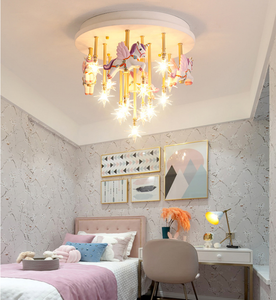 Lampe princesse Pegasus en verre rose, chandelier et luminaire suspendu, <span class=keywords><strong>maison</strong></span> <span class=keywords><strong>de</strong></span> poupée, pour enfant, livraison gratuite - Product Image 4