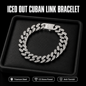 Cadena cubana Iced Out de eslabones tipo Curb, estilo Hip Hop, con <span class=keywords><strong>micro</strong></span> pavé de circonita cúbica, chapada en oro y plata, para hombre, venta al por mayor de joyería - Product Image 1