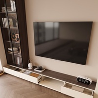 Meuble TV moderne en bois sur mesure avec rangement ajustable, design écologique pour salon, chambre et salle à manger