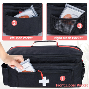 <span class=keywords><strong>Sac</strong></span> Organisateur de Pilules à Double Couche Vide avec Fermeture Éclair Verrouillable et Séparateur Ajustable – Étui de Voyage pour Médicaments - Product Image 5