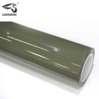 Film de protection de la peinture TPU de couleur automatique pour la conception de cristal de corps, couleur vert kaki anti-rayures changeant de surface brillante résistante aux UV