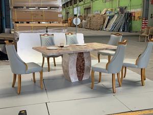 Table à manger en acier et marbre nordique moderne en gros, 8, 10, 12 places, pour la maison, l'hôtel, la villa, table à manger en pierre <span class=keywords><strong>Dali</strong></span> - Product Image 3