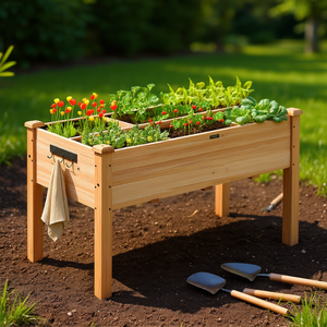 Jardinière surélevée en bois Db 47,2x22,8x30 pouces pour fleurs, légumes et herbes – Fournitures de jardinage - Product Image 2