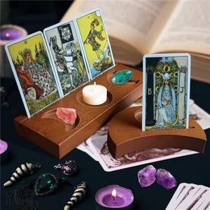 Porte-carte de tarot avec phases de lune Géométrie sacrée Philosophe Pierre Pendule Board <span class=keywords><strong>Oracle</strong></span> Stand Fleur de Vie Conseil de Méditation - Product Image 3