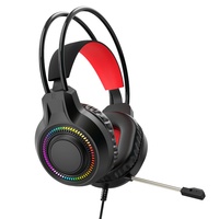 Microphone serre-tête de gaming DJ BAJEAL V6S de haute qualité avec driver dynamique lumineux, connecteur USB, étanche IPX-4, cordon de 2m, omnidirectionnel