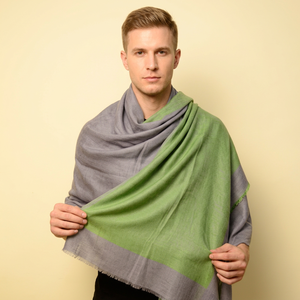 Long Scottish Green Tartan Fine Merino Wool <b>Scarf</b> for Men 70x200 Cms Designer Checkered Winter - Product Image 3