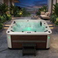 Spa extérieur moderne de luxe pour 5 personnes, 63 jets hydromassants, température constante, éclairage LED, audio Bluetooth, pour villas, hôtels, gymnases