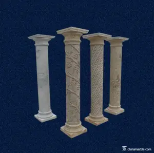 Vật Liệu Đá Lớn Tự Nhiên Đá Cẩm Thạch Màu Be Lối Vào Ngoài Trời Roman Stone Cột Cột Thiết Kế Để Trang Trí Xây Dựng