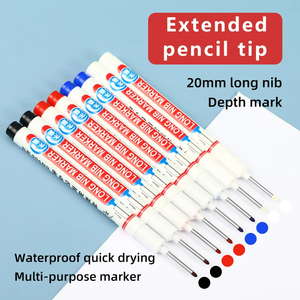 Juego de 8 Uds. De marcadores de punta de cabeza larga de agujero profundo de 20mm para bolígrafo de Metal, impermeable, decoración de carpintería para baño, multiusos - Product Image 3