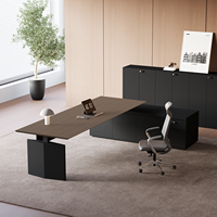 Scrivania Direzionale Elettrica Intelligente con Sollevamento, per Uso Commerciale Leggero, Materiale Moderno e Semplice, a Forma Allungata, con Sedia da Ufficio per Manager