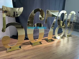 Iangel 도매 사용자 정의 웨딩 생일 아크릴 번호 3D 큰 아크릴 편지 번호 웨딩 용품