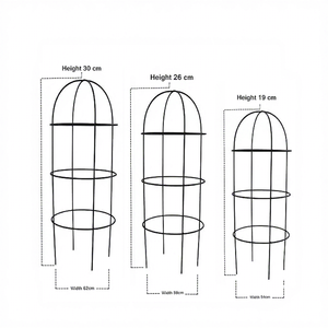 โครงเหล็กสำหรับพยุงต้นไม้แบบโดม 3 ชิ้น สำหรับดอกไม้เลื้อยในกระถาง - Product Image 2