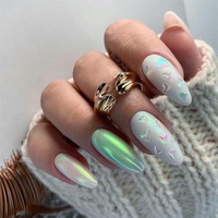 Ongles de luxe personnalisés presse sur les ongles faux Art presse sur couverture complète long cercueil faux ongles