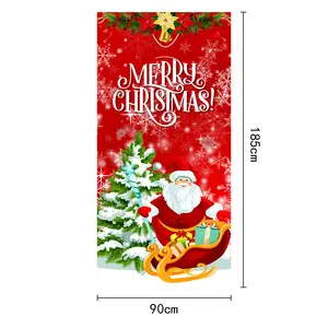 2024 Новый рождественский дверной занавес флаг уличная фотография новогодняя елка Санта-Клаус фон украшение висит ткань
