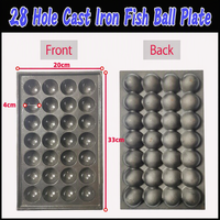 Poêle à Takoyaki en aluminium antiadhésive à 28 trous, fond plat, pour œufs et boulettes, ustensile de cuisson universel pour cuisinière à gaz et à induction, vente en gros