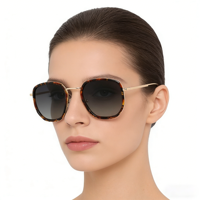 Lunettes de soleil unisexes de style nouveau, fabriquées en usine OEM, pour l'extérieur, protection UV, en acétate, avec branches métalliques, pour l'été et la plage