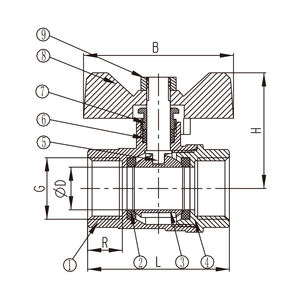 AVONFLOW Polierter vernickelter Messing-Schmetterlings griff Buchse X Innengewinde Kugel hahn 1/2 \ "-1 \" Größe Kunden spezifisch OEM unterstützt - Product Image 2