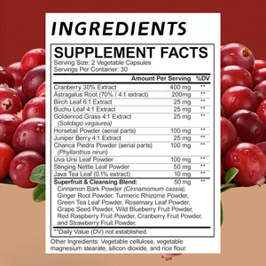 OEM ODM Kidney Cleanse Support Capsules with 21 Herbs and Cranberry for Bladder <strong>Function</strong> Supports <strong>Renal</strong> Health - Product Image 2