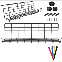 Kit de gestion des câbles en métal avec pinces en C, sans perçage, pour table et bureau
