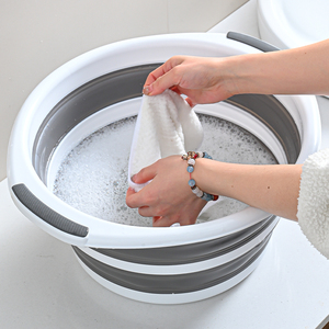 Cubo plegable de plástico para <span class=keywords><strong>lavabo</strong></span> de baño, <span class=keywords><strong>lavabo</strong></span> plegable, <span class=keywords><strong>lavabo</strong></span> apilable, ahorro de espacio - Product Image 4