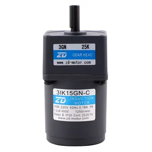 Motor ZD 15W 110V/220V Motor de redução de engrenagem de indução CA para peças de máquinas agrícolas 3IK15GN-C/3GN15K