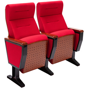 Chaise d'auditorium Jiarunde C-58 rouge avec accoudoirs pour théâtre, salle de conférence, école, église - Product Image 3