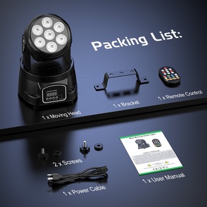 U`King 7*10W RGBW Éclairage de Scène DJ à Effets Lumineux LED, Têtes Mobiles, Solution Complète, Projecteurs Beam à Tête Mobile - Product Image 6