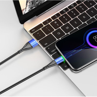 Venta caliente de fábrica Nueva llegada Luz LED verde Cargador rápido Tipo C Nylon Cable USB 2M USB Tipo C PVC Teléfonos móviles Computadoras