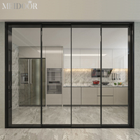 Poudre de métal Cadre mince insonorisé Aluminium enduit Design graphique Porte coulissante en verre Prix Alliage d'aluminium de haute qualité Moderne