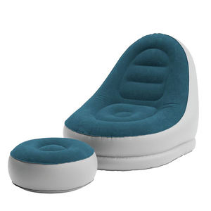 Ensemble de chaises longues gonflables floquées personnalisées en usine mobilier de camping canapé portable avec <span class=keywords><strong>pouf</strong></span> pour la maison plage en plein air - Product Image 1
