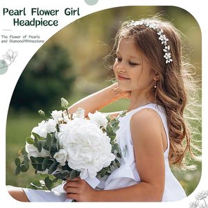 <span class=keywords><strong>Serre</strong></span>-tête Tanfeine pour adulte, style princesse, avec fleurs, cristaux argentés et perles, idéal pour mariage, anniversaire, première <span class=keywords><strong>communion</strong></span> - Product Image 3