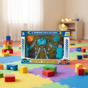 หุ่นยนต์ดีเฟนเดอร์ 2 ใน 1 รถของเล่นหุ่นยนต์แปลงร่าง 18x26x5 ซม. สำหรับเด็กอายุ 3 ปีขึ้นไป - Product Image 3