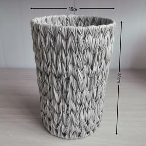 ตะกร้าหวายโบไบทรงกลมขนาดใหญ่ สีขาวนมและสีเทา สำหรับใช้ในบ้าน ห้องครัว ห้องนั่งเล่น และบนโต๊ะ - Product Image 2