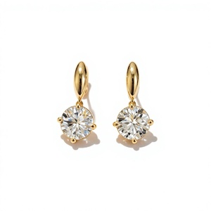 ต่างหูเพชรทรงกลมเจียระไนแบบบริลเลียนท์ ทอง 14K ได้รับการรับรองจาก IGI เพชรเพาะเลี้ยงในห้องปฏิบัติการ ดีไซน์โรแมนติก เครื่องประดับหรูหราสำหรับทุกเพศ - Product Image 4
