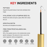 Sérum de Croissance Rajeunissant pour Cils au Kératine, Produit Haut de Gamme Sain et Très Vendu sur Alibaba, Amplificateur de Cils 3 ml