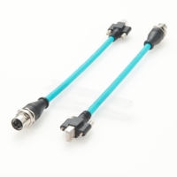 Conector M12 Personalizado OEM, Código X, Cable Blindado de 4/8 Pines, Ensamblaje de Cable Profinet EtherCAT, Arnés de Panel Ethernet Industrial de Alta Velocidad