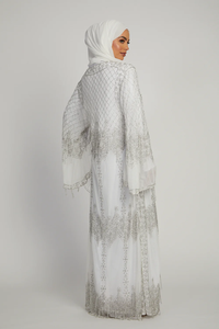 Vestido de novia musulmán LEDUO hecho a mano con bordado de cristal, mangas acampanadas, diseño de borlas, abaya para mujer, vestido musulmán. - Product Image 3