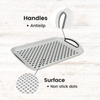 Assiette carrée de camping en plastique PP durable et écologique, antidérapante, avec poignées, motif personnalisé, moderne, en stock
