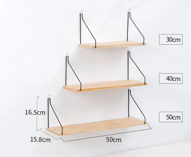 Decorativo Rustico Galleggiante Scaffali A Parete Decorativo scaffalature mensola in legno per camera da letto o soggiorno/parete di stoccaggio cestino