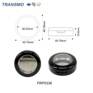 Étui compact personnalisé en plastique pour blush, emballage vide, forme ronde, étui compact avec couvercle en cristal - Product Image 2